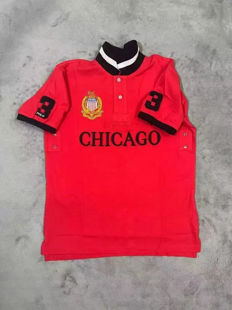 Unbranded Shirts Short-Sleeve City Embroidered Polo Shirt — Chicago Red