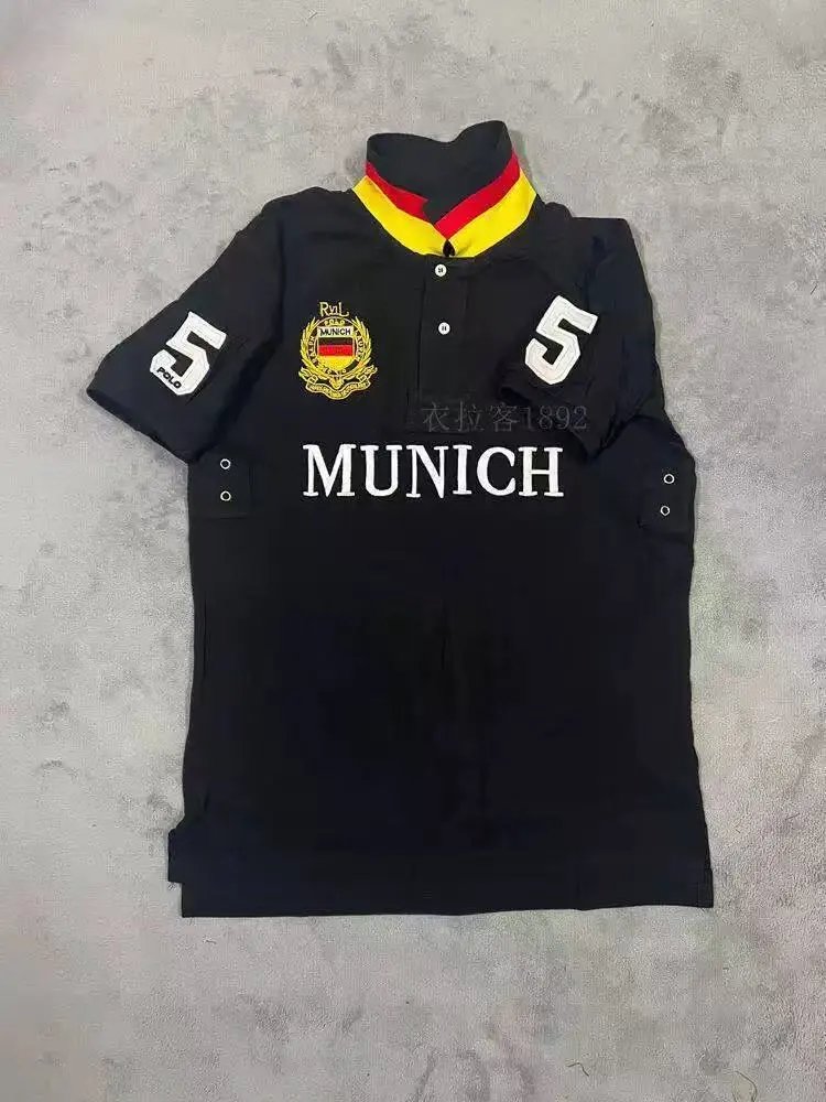 Unbranded Shirts Short-Sleeve City Embroidered Polo Shirt — Muni Black