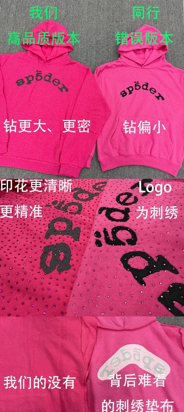 Sp5der Hoodies & Sweatshirts Rhinestone Spider Graphic Hoodie product detail image 1
