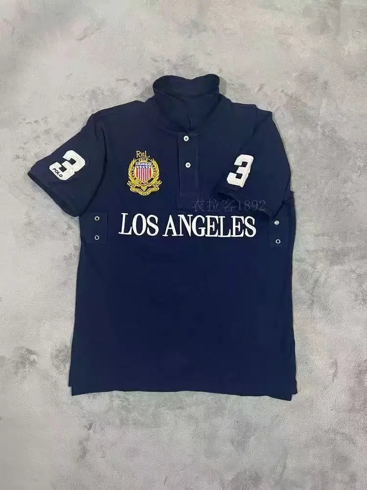 Unbranded Shirts Short-Sleeve City Embroidered Polo Shirt — New York Royal Blue