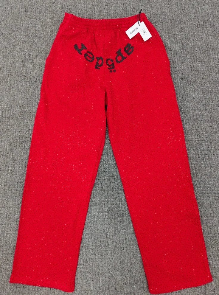 Sp5der Hoodies & Sweatshirts Rhinestone Spider Graphic Hoodie — Red VVS sweatpants