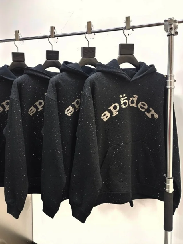 Sp5der Hoodies & Sweatshirts Rhinestone Spider Graphic Hoodie product detail image 20
