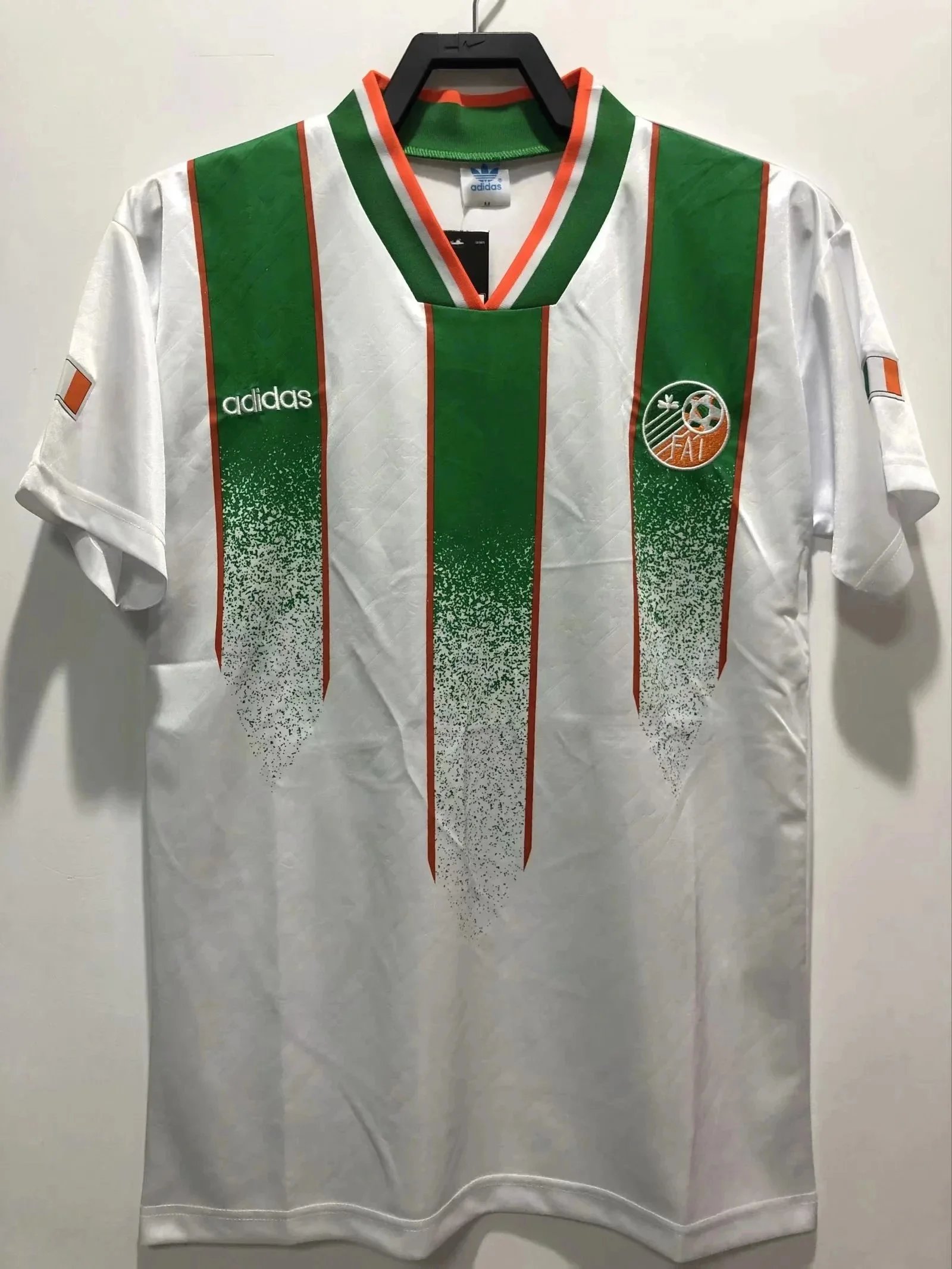 1994 World Cup Ireland National Team Retro Jersey Roy Keane Away White
