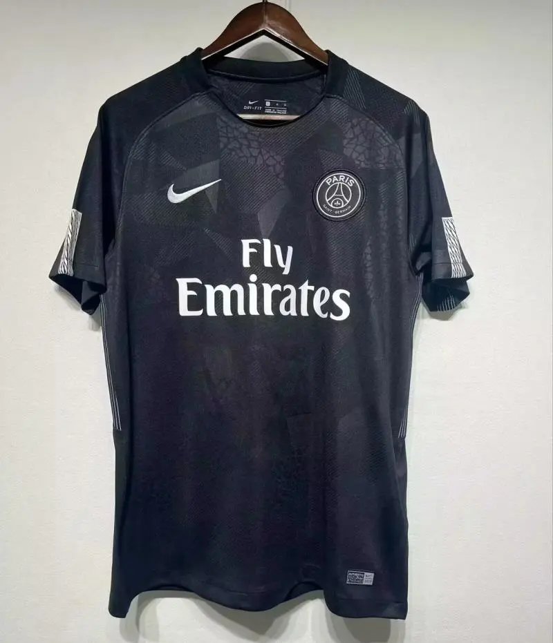 J Paris Saint-Germain Retro Jersey 2017-18 Season Away Black