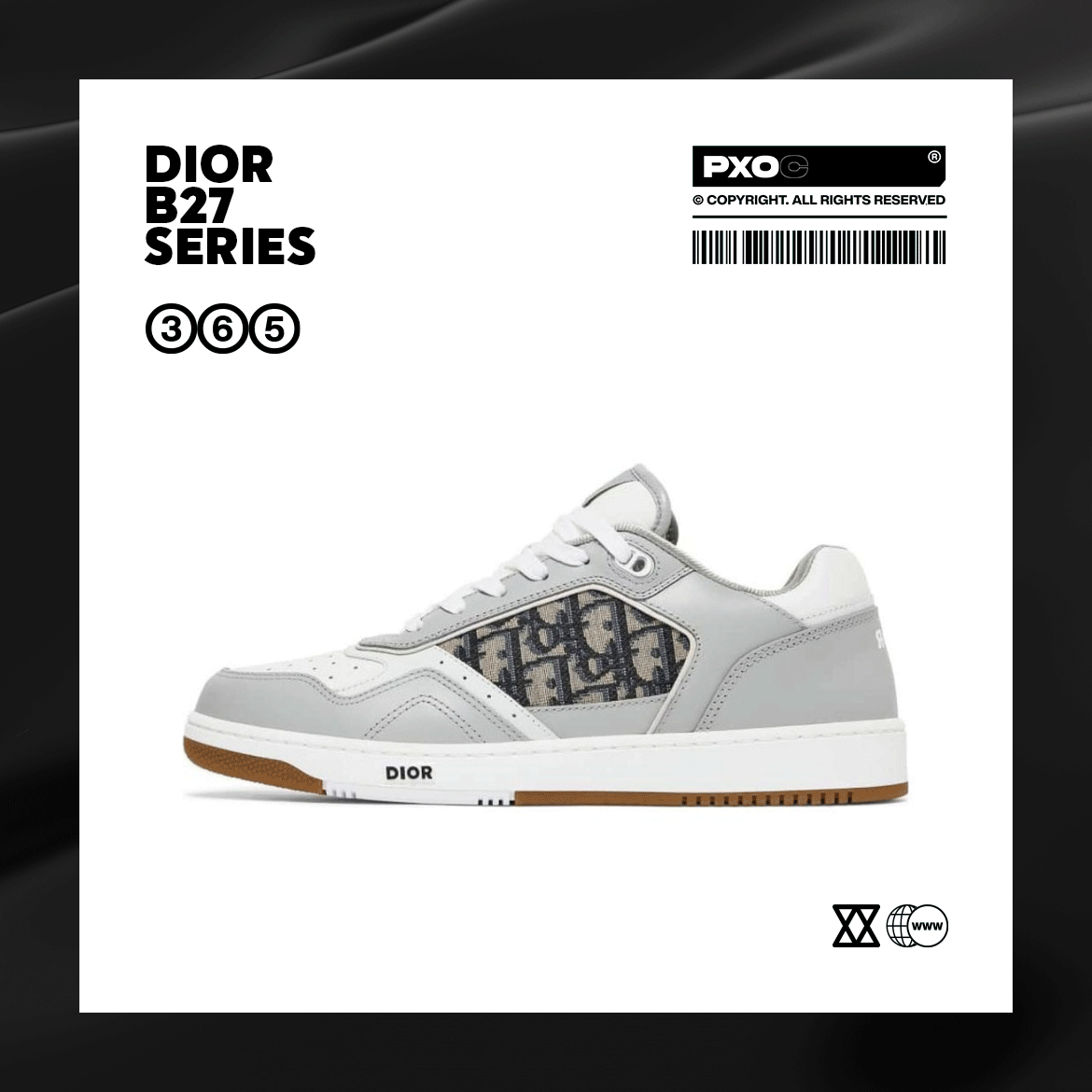 Dior B27 Gray Oblique Print Sneakers