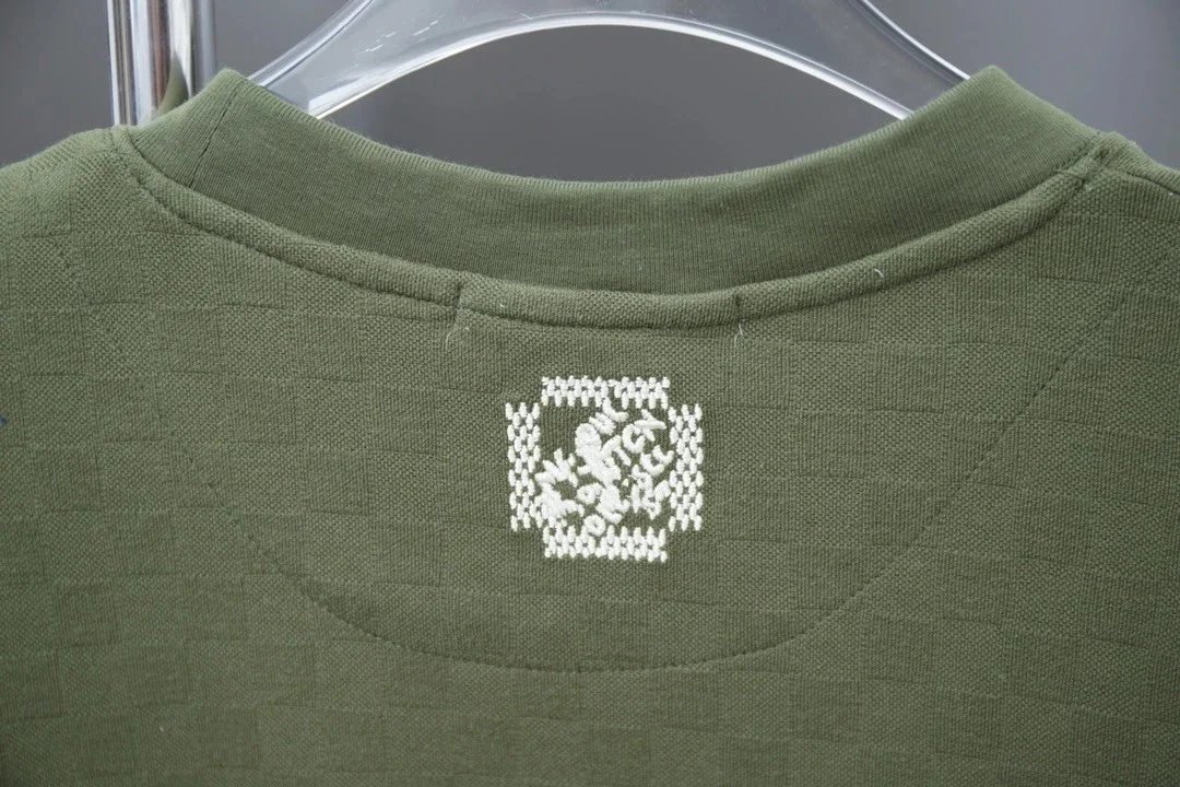 Checkerboard Jacquard Embroidered T-Shirt photo 8