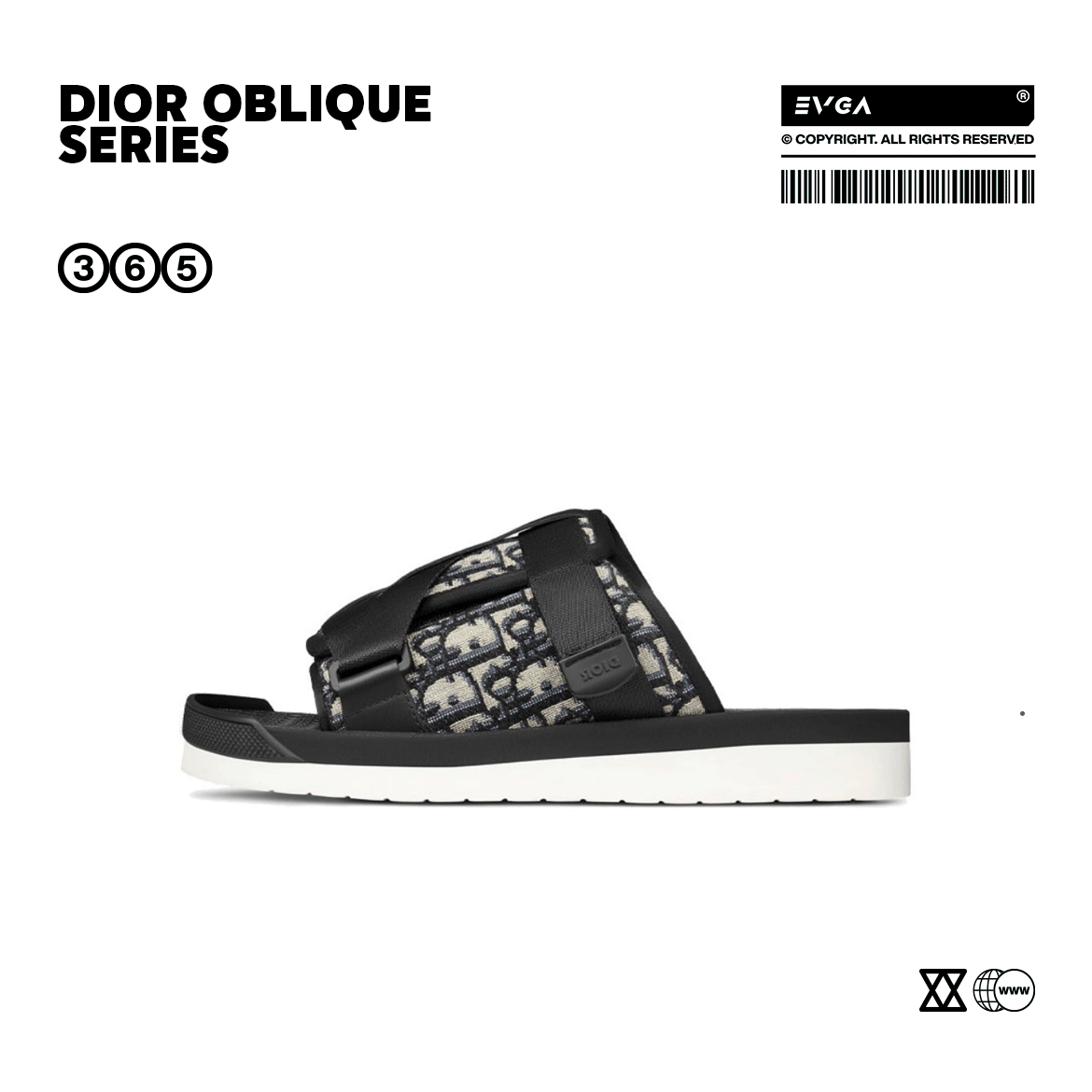Alpha Oblique Embroidered Slippers