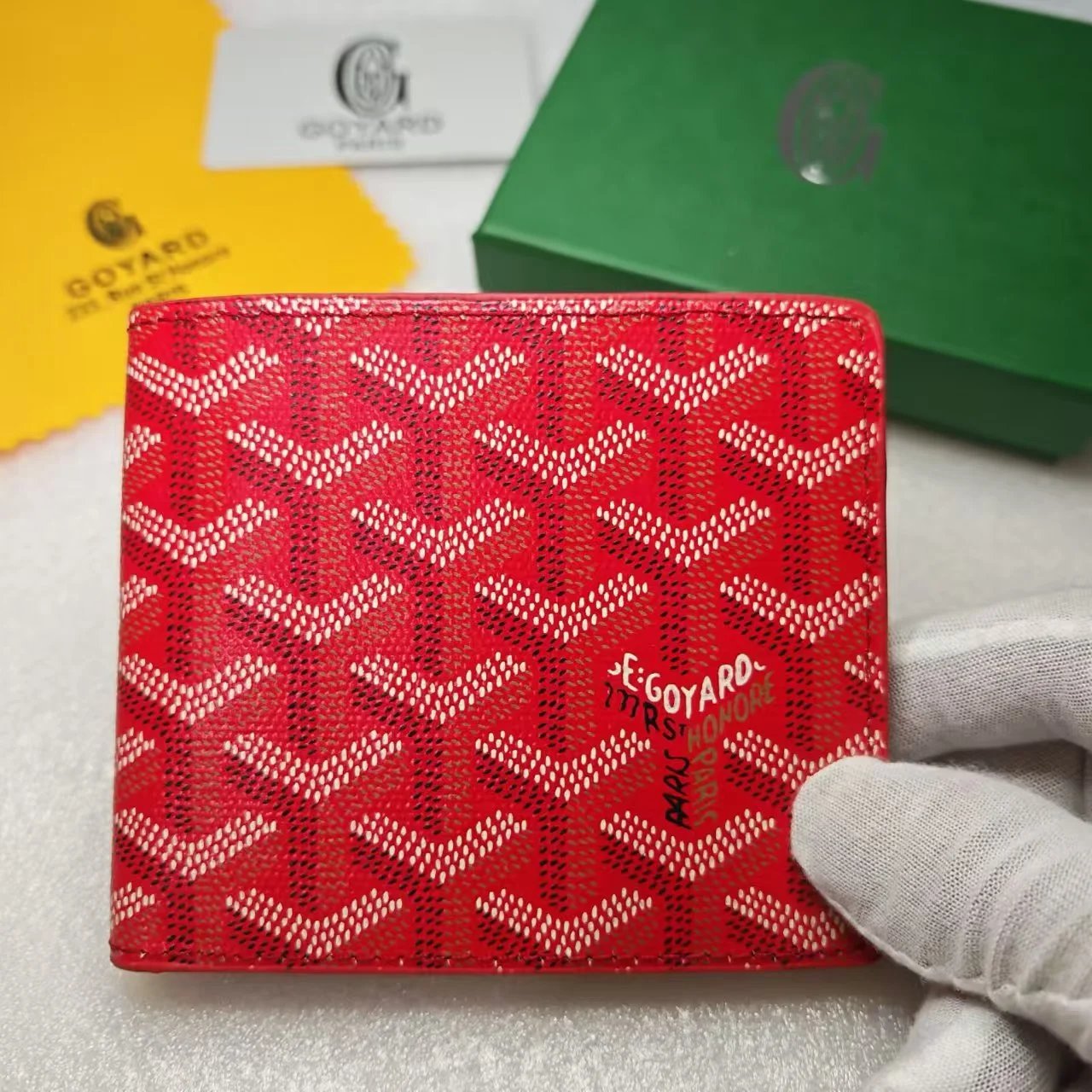 Goyard Saint Louis Red Chevron Print Short Wallet - 8