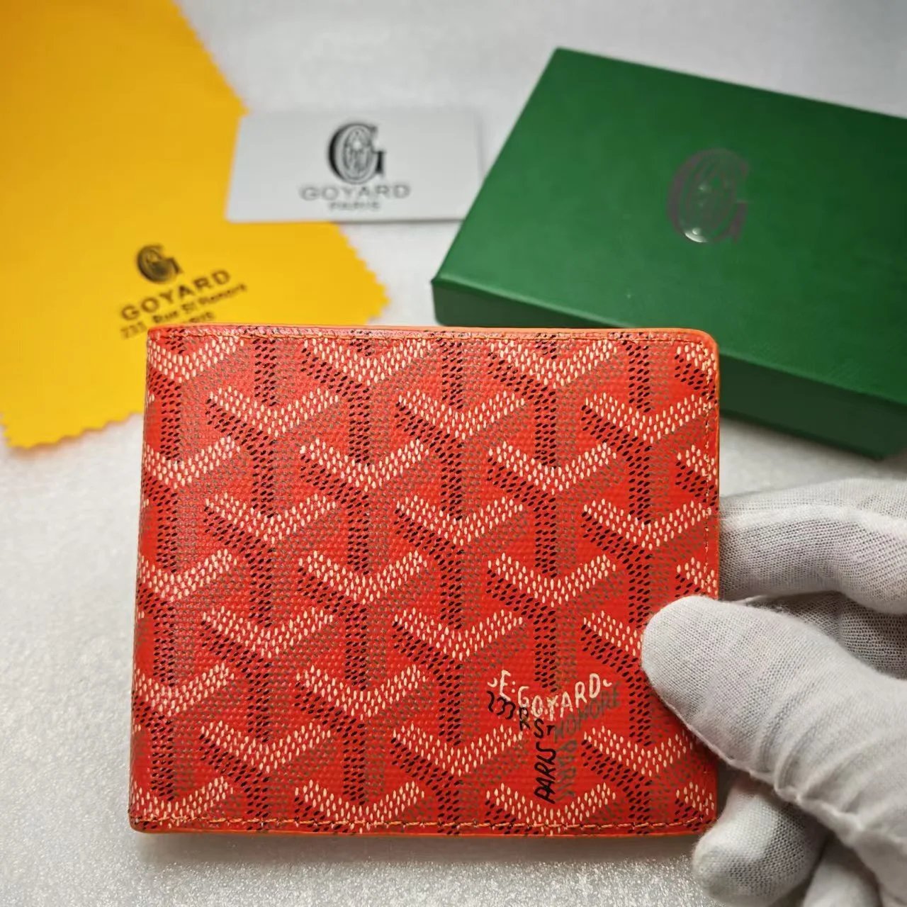 Goyard Saint Louis Red Chevron Print Short Wallet - 12