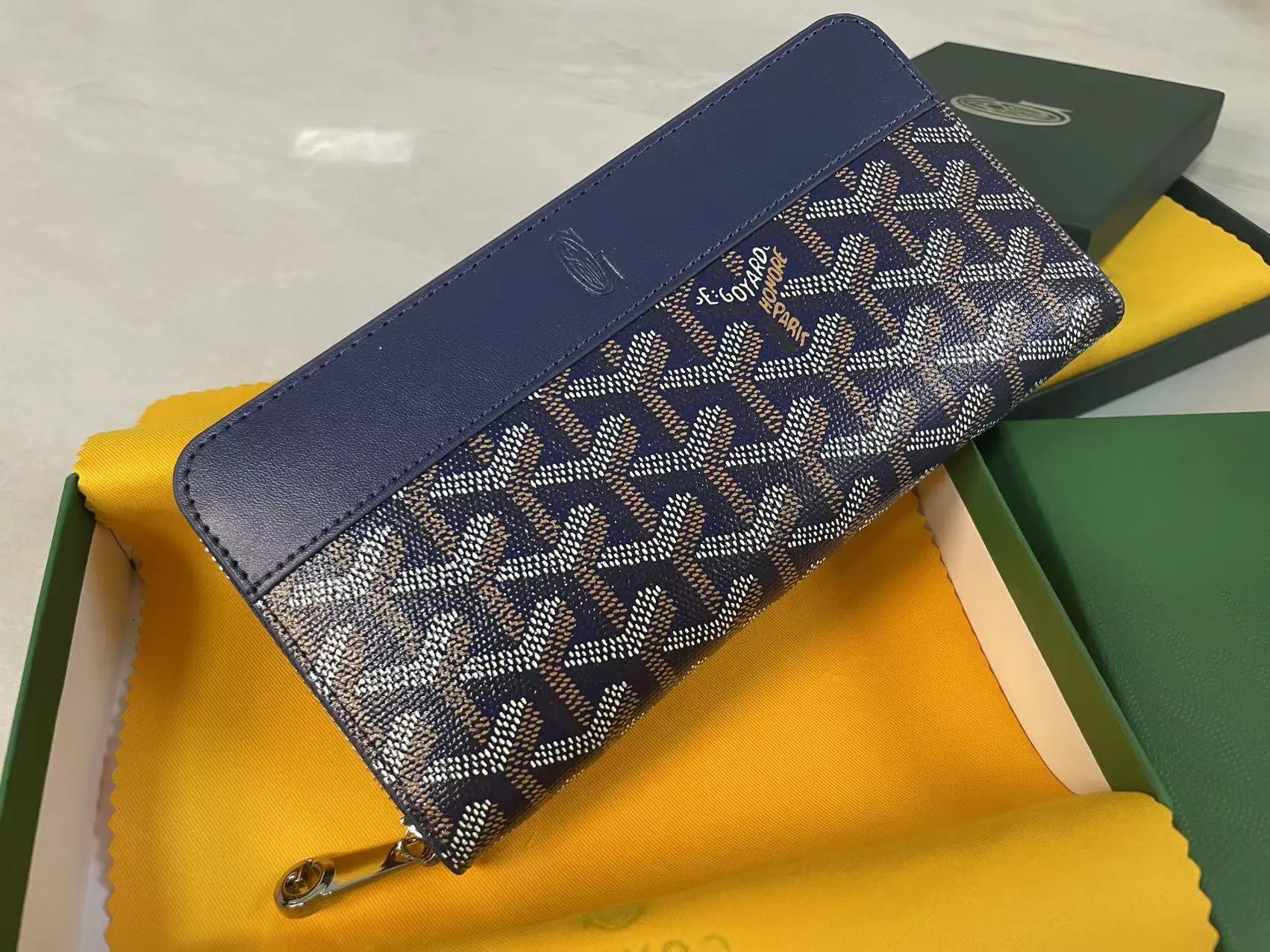 Goyard Saint-Louis Long Wallet Navy Blue Monogram Canvas - 7
