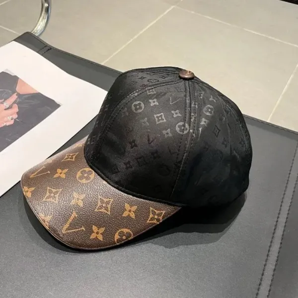 Louis Vuitton Monogram Canvas Baseball Cap Black and Brown - 1