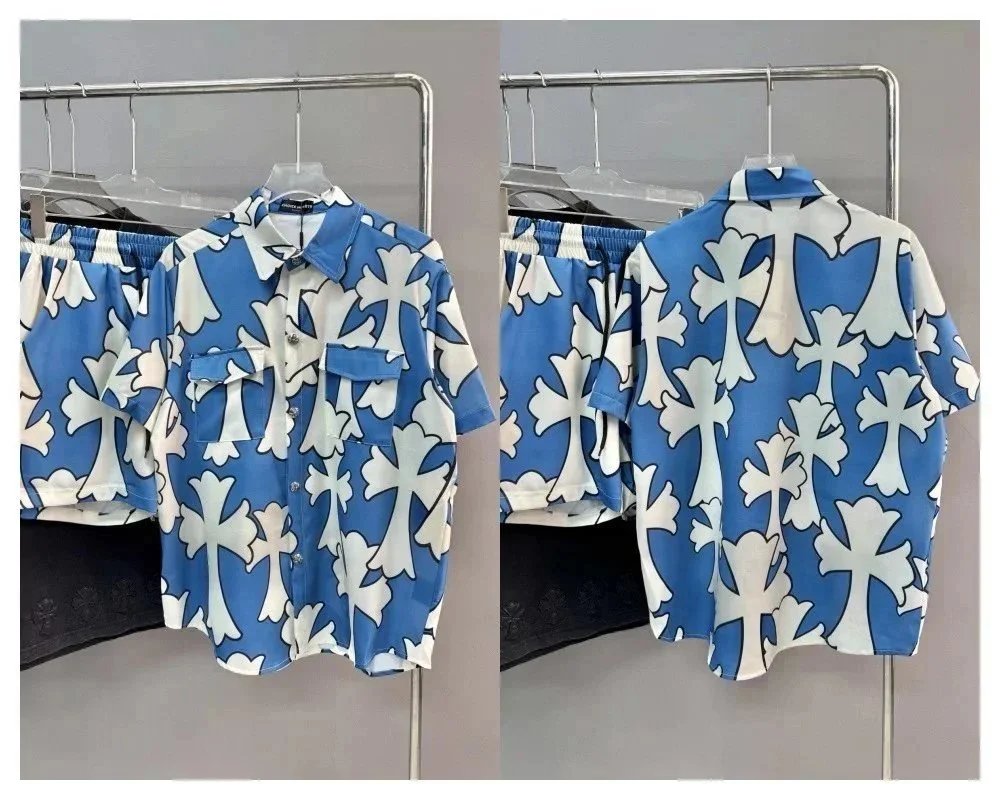 Ice Silk Cotton Beach Print Short Sleeve Shirt photo 6