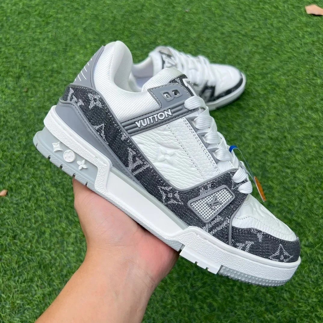 Trainer Leather White Grey photo 3