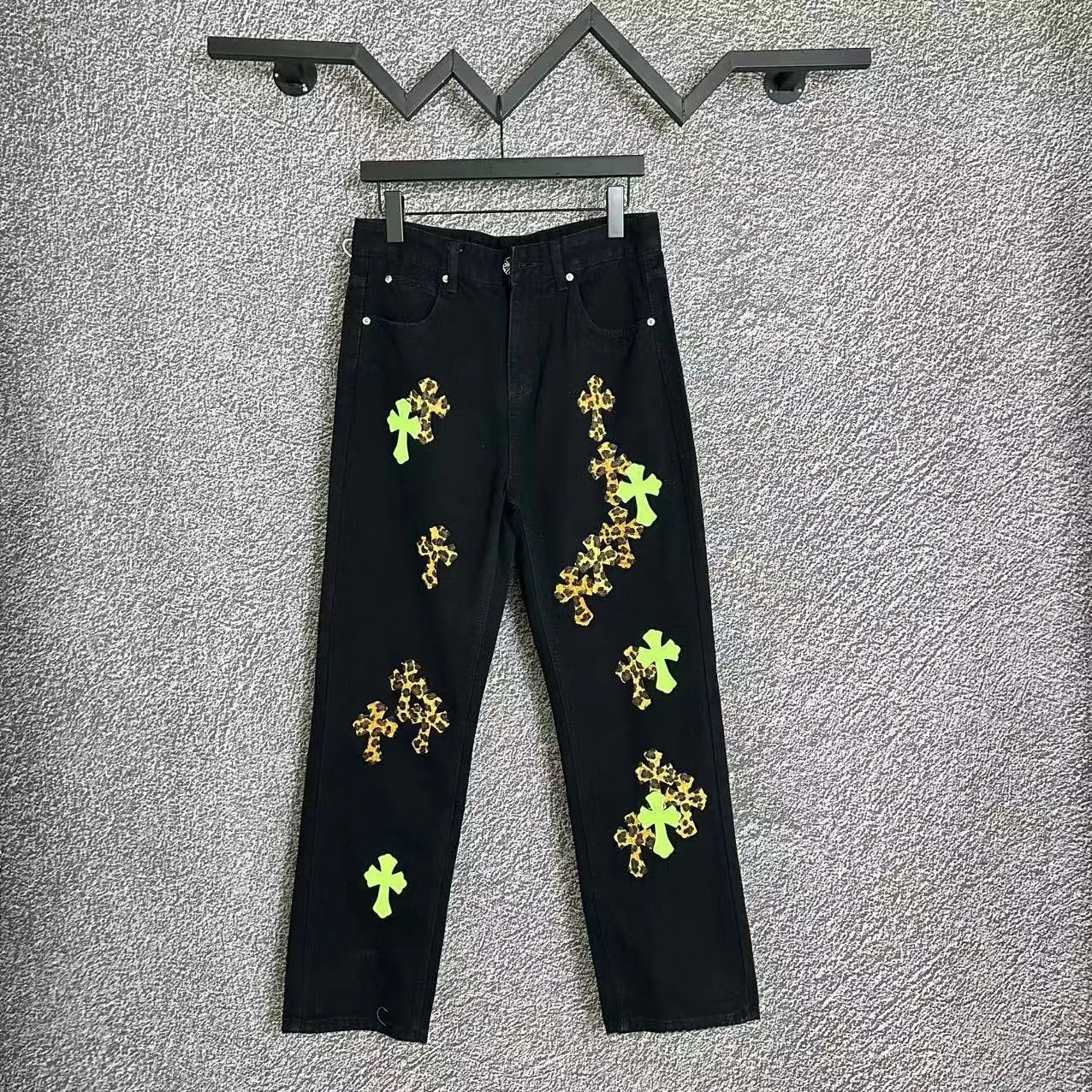 Chrome Hearts Mixed Leather Jeans photo 4