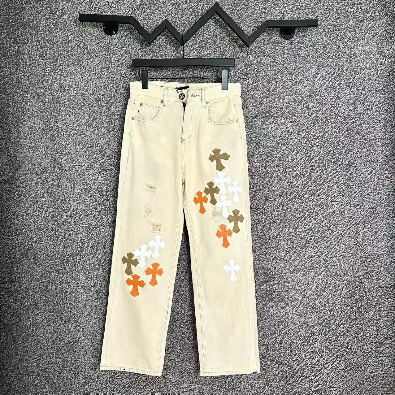 Chrome Hearts Mixed Leather Jeans photo 5