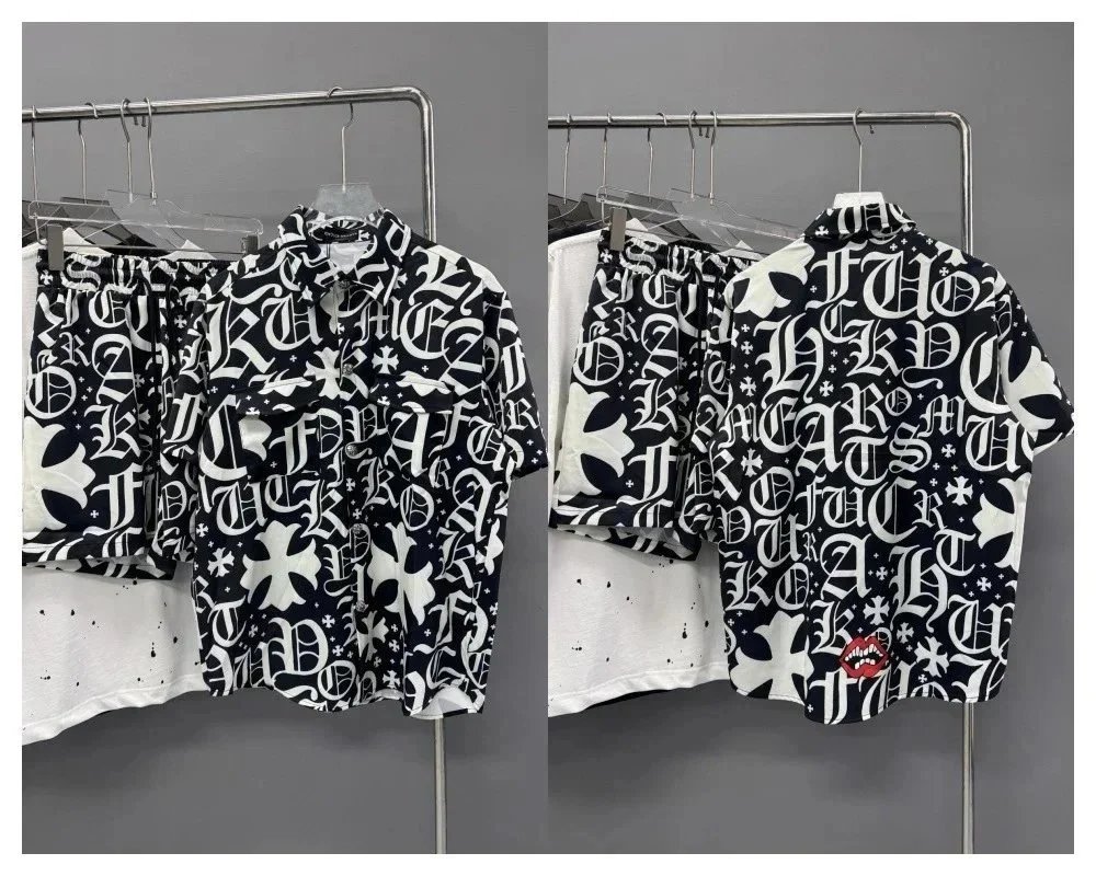Ice Silk Cotton Beach Print Short Sleeve Shirt photo 8