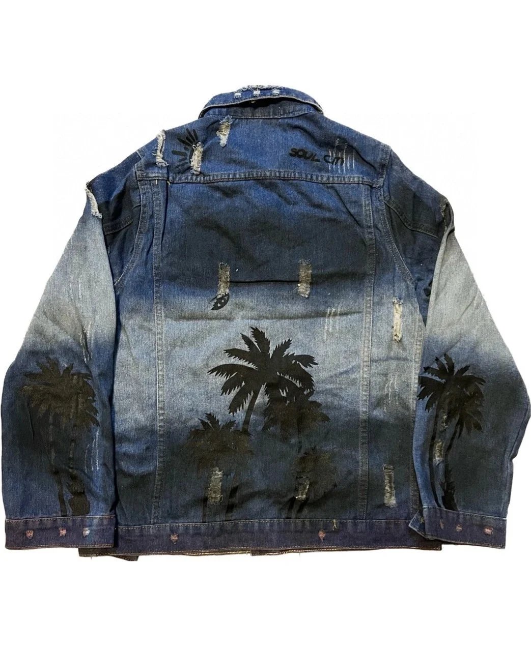 Ami Coconut Tree Denim Gradient Print Jacket photo 3