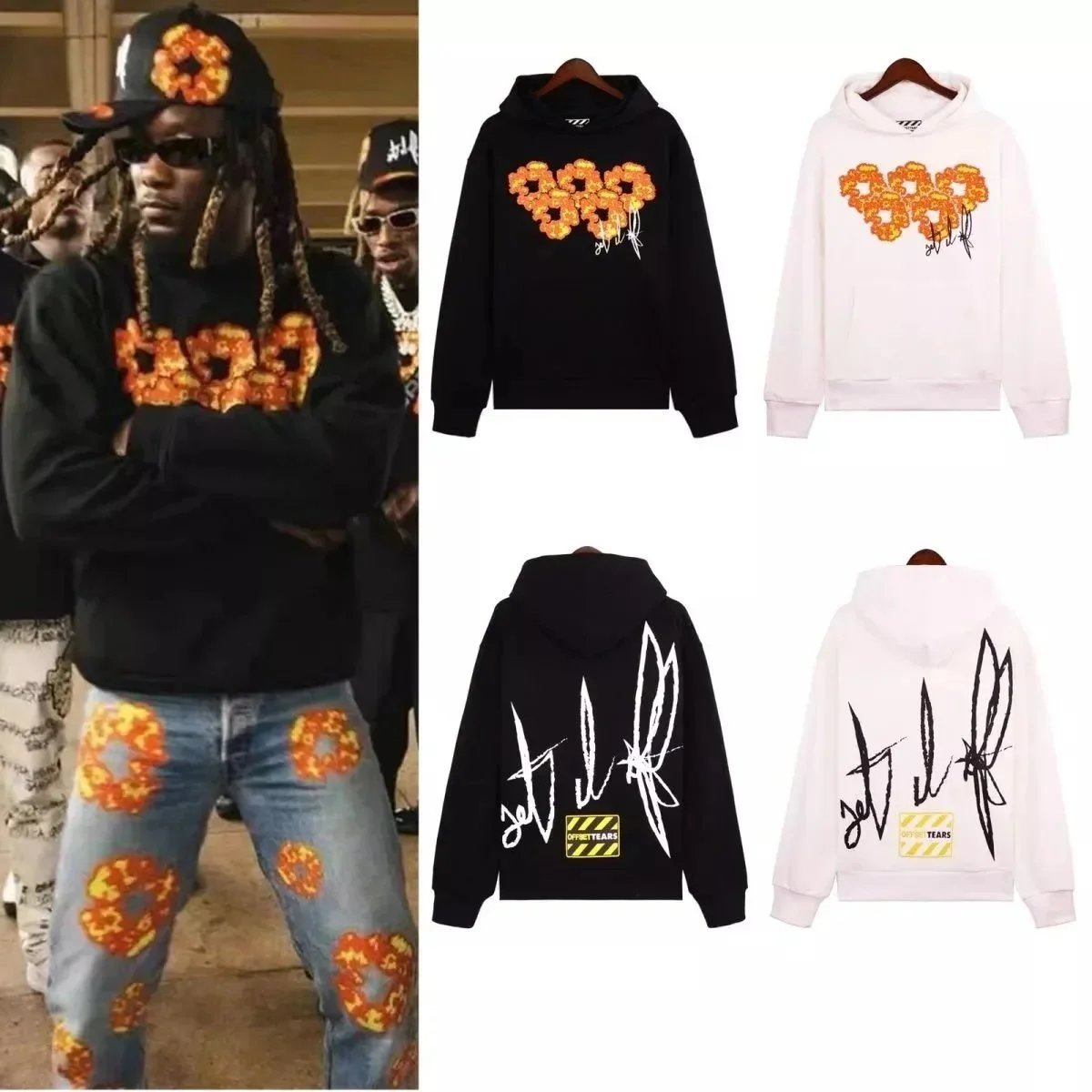 Denim Tears x Offset Flame Hoodie