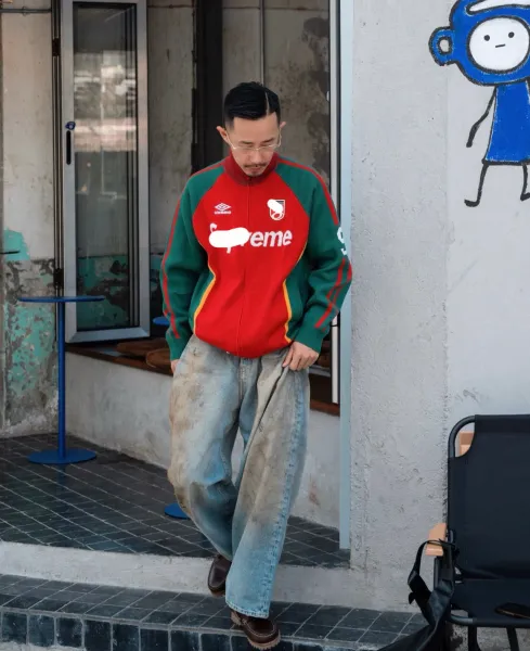 Supreme x Umbro Football Shorts Red / Green - 7