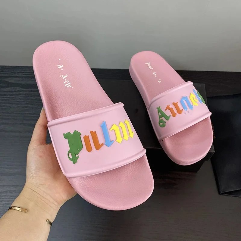 Pastel Letter Print Slippers photo 2