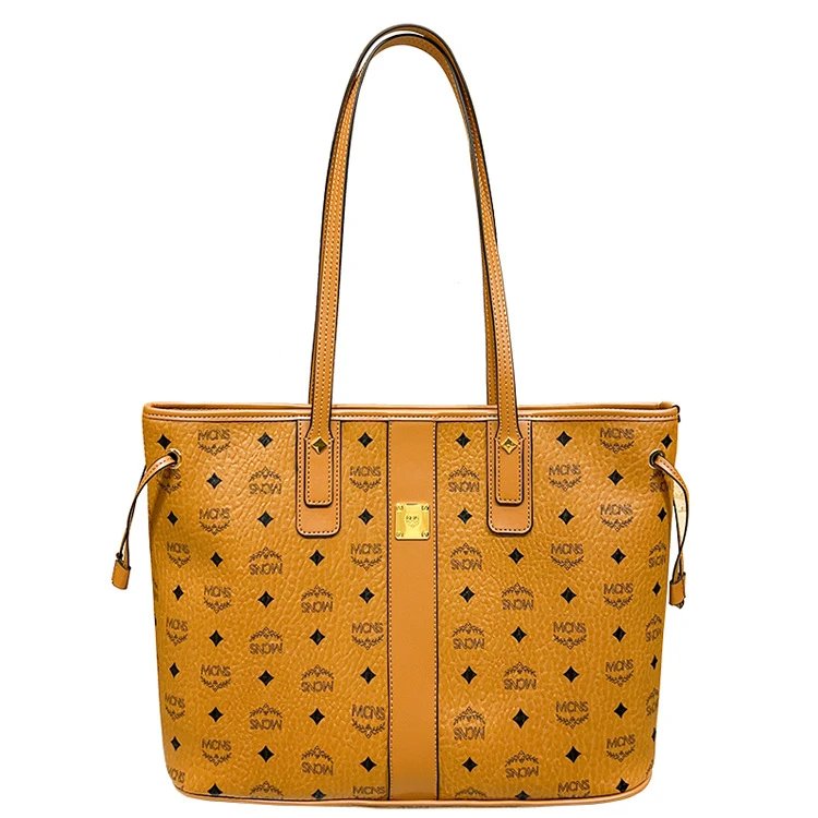 MCM Visetos Mini Tote Bag Amber