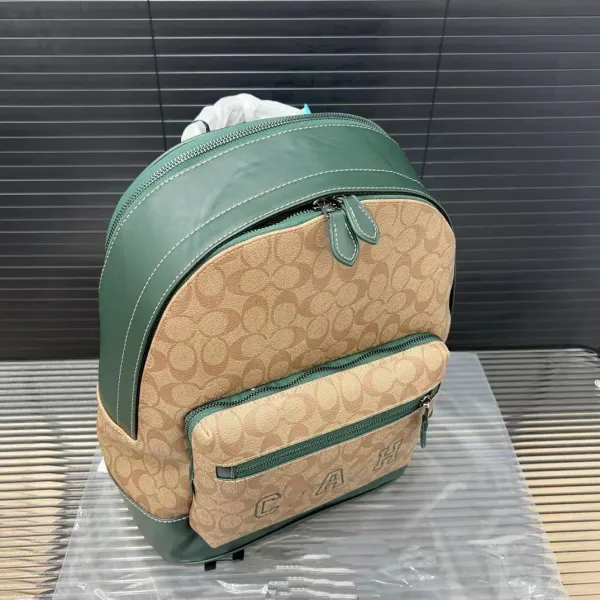 Coach Signature C-A-H Canvas Backpack Beige - 11