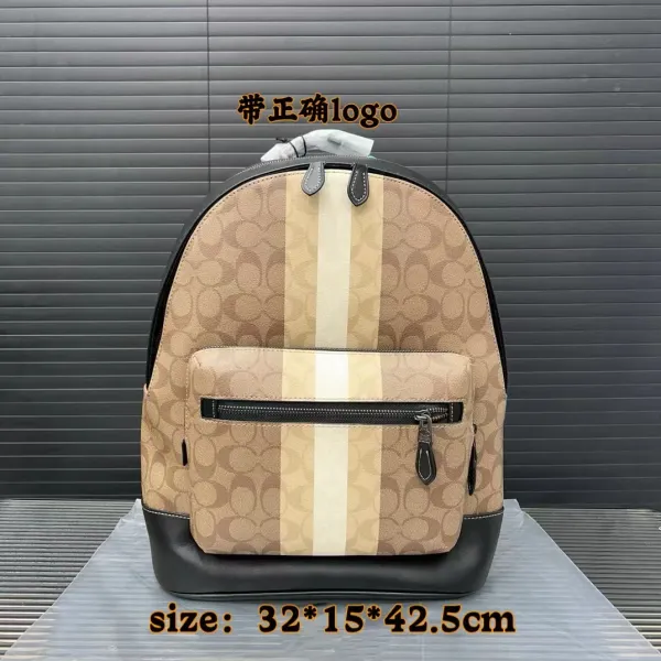 Coach Signature C-A-H Canvas Backpack Beige - 16