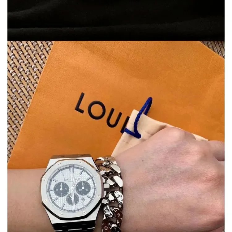 Cuban Style Couples Silver Magnetic Bracelet photo 5