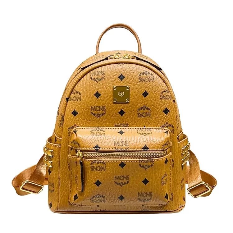 MCM Stark Visetos Mini Backpack Tan - 8