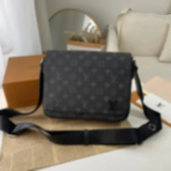 Louis Vuitton Monogram Eclipse Messenger Bag Black Crossbody Bag - 1