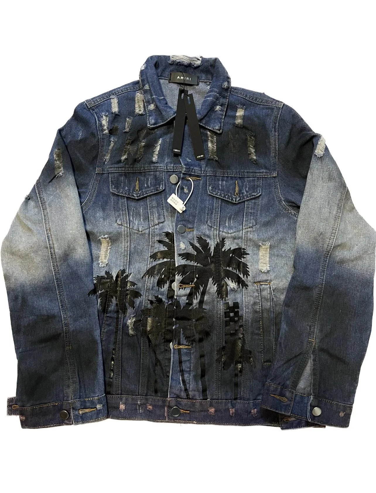 Ami Coconut Tree Denim Gradient Print Jacket photo 2
