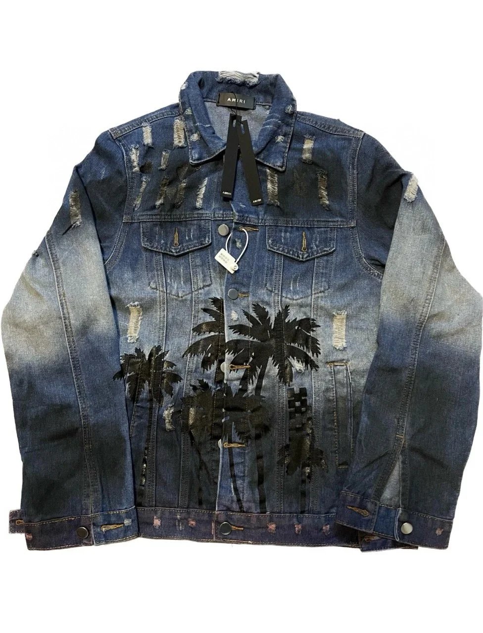 Ami Coconut Tree Denim Gradient Print Jacket photo 5