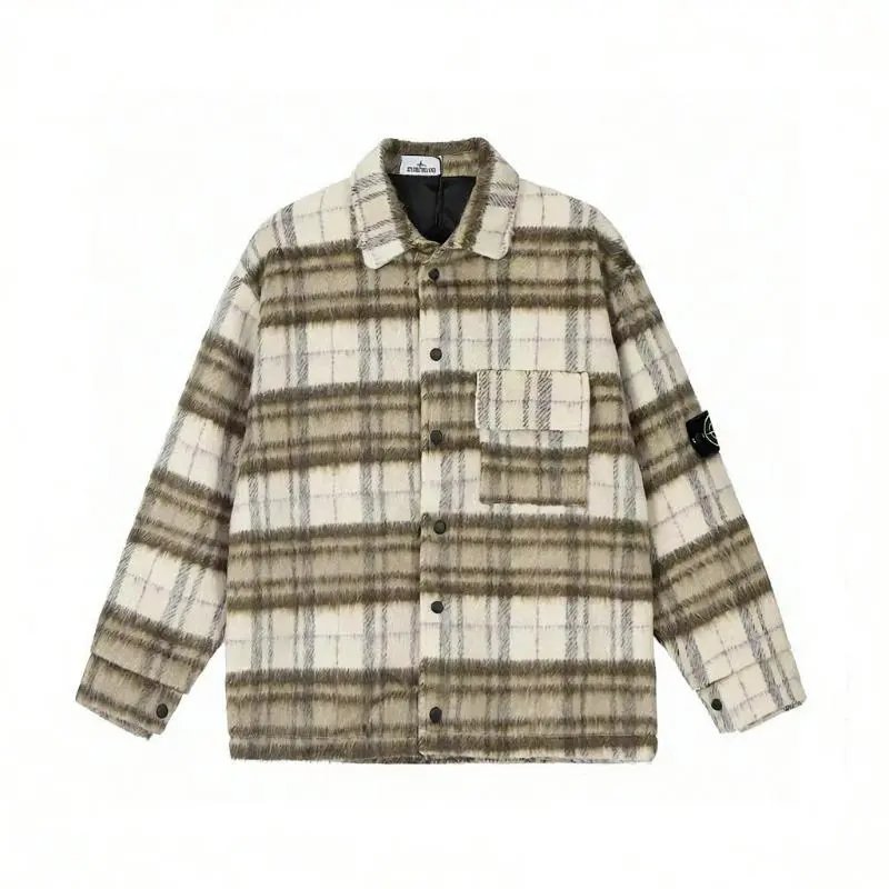 Stone Island Wool Plaid Collar Cotton Jacket photo 3
