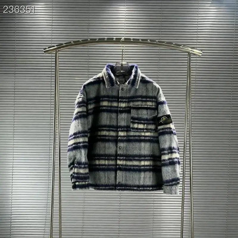 Stone Island Wool Plaid Collar Cotton Jacket photo 2