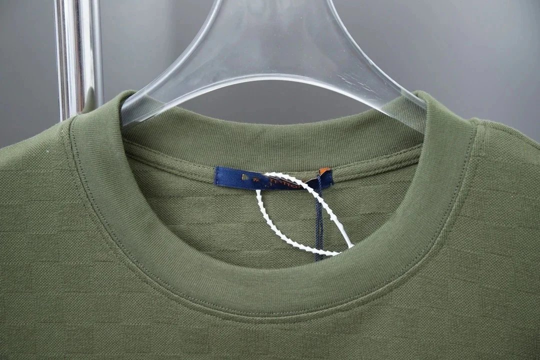 Checkerboard Jacquard Embroidered T-Shirt photo 6