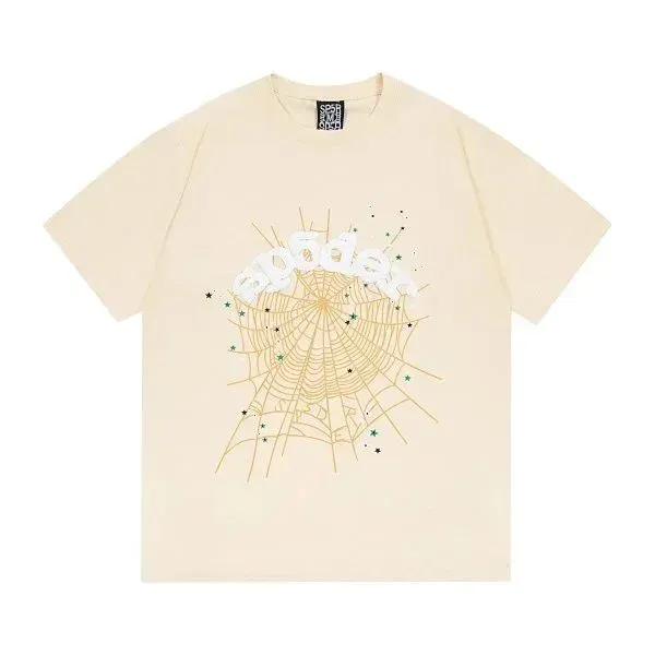 Mooder Spiderweb Graphic Beige T-Shirt - 1