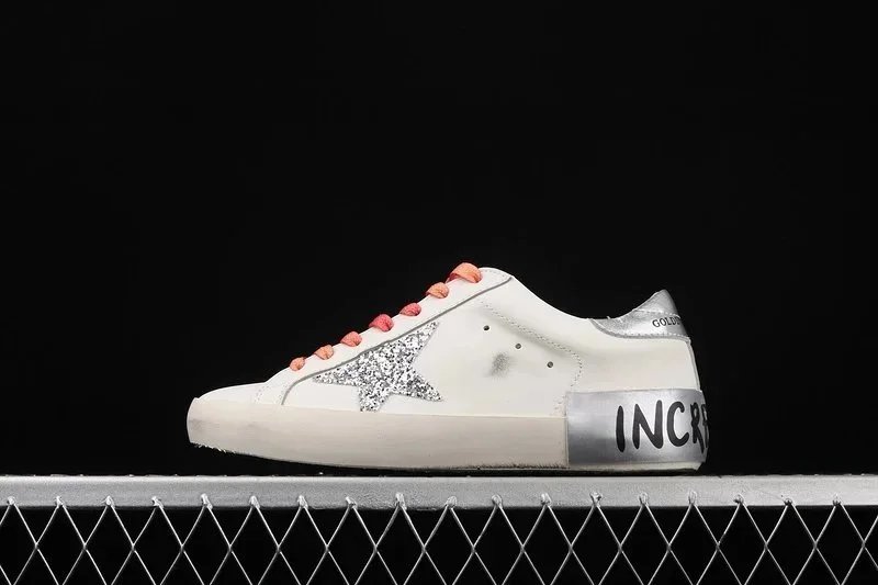 Golden Goose Ball Star White Brown Orange Silver Sneakers - 5