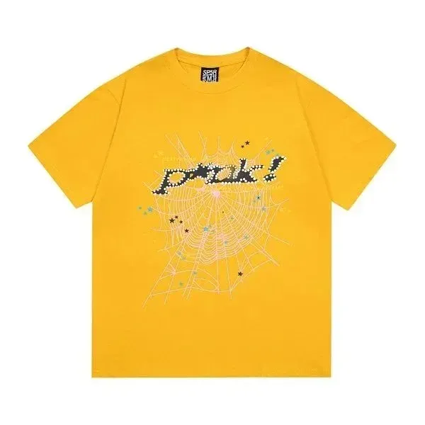 P*ck! Spiderweb Graphic Yellow T-Shirt - 1