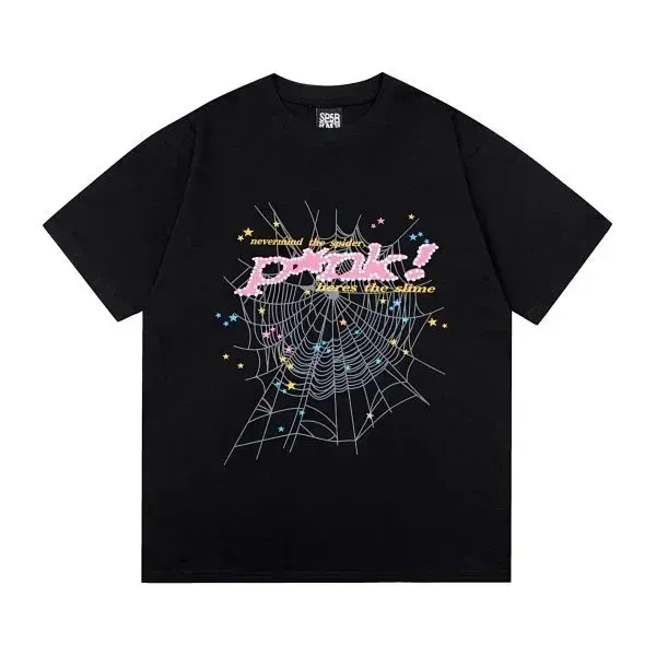 Super Pook! Spider Web Graphic Black T-Shirt - 1