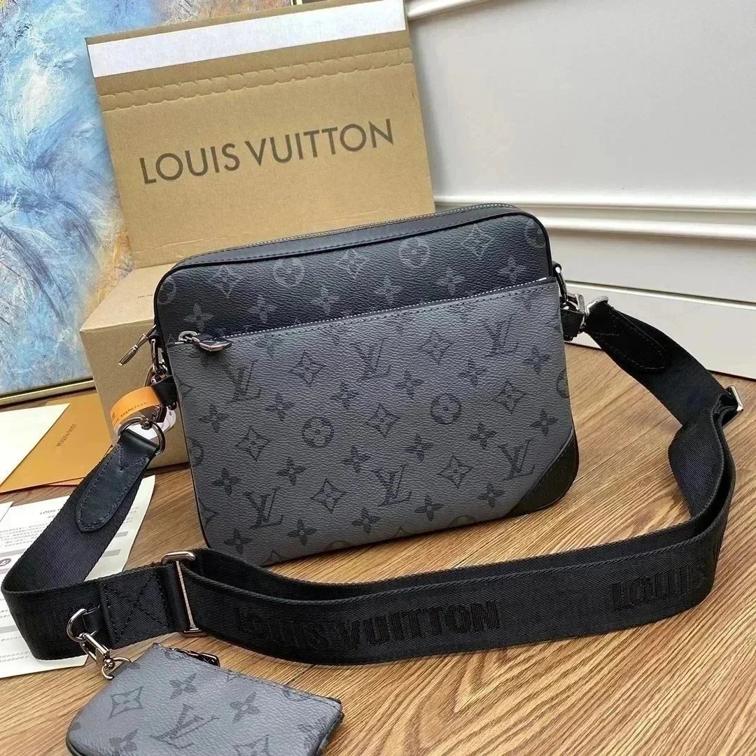 Louis Vuitton Monogram Eclipse Camera Bag Gray Crossbody Bag - 10