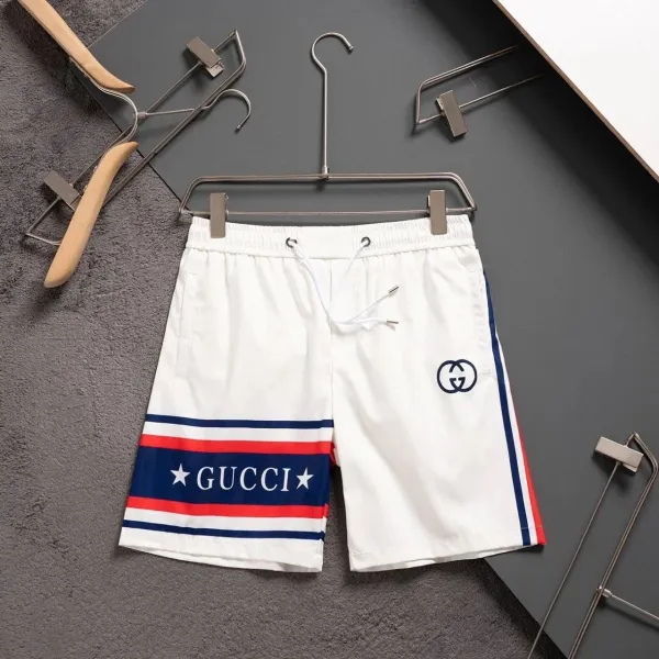 Gucci Logo Stripe Swim Shorts White - 1