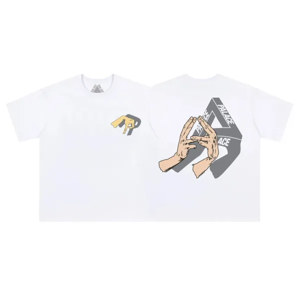 Palace Tri-Force Hands White T-Shirt - 1