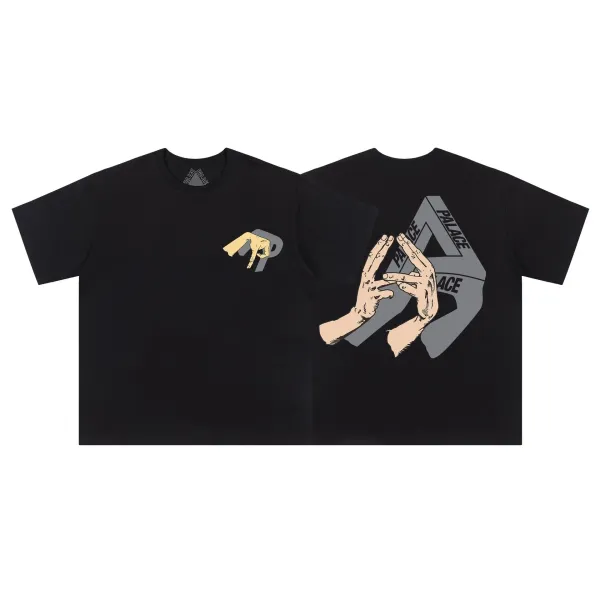 Palace Tri-Force Hands Black T-Shirt - 1
