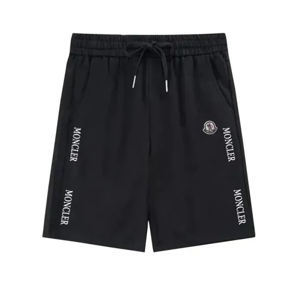 Moncler Logo-Print Drawstring Waist Shorts Black - 1