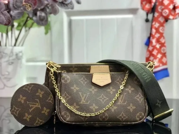 Louis Vuitton Multi Pochette Accessoires Monogram Brown Crossbody Bag - 1