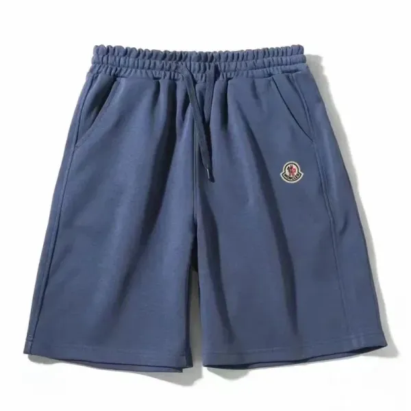 Moncler Logo Embroidered Navy Blue Sweat Shorts - 1