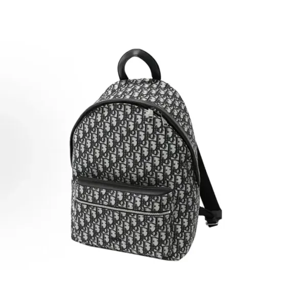 Dior Oblique Monogram Black and White Canvas Backpack - 12
