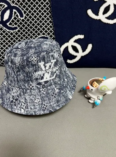 Louis Vuitton Monogram Denim Bucket Hat Blue - 1