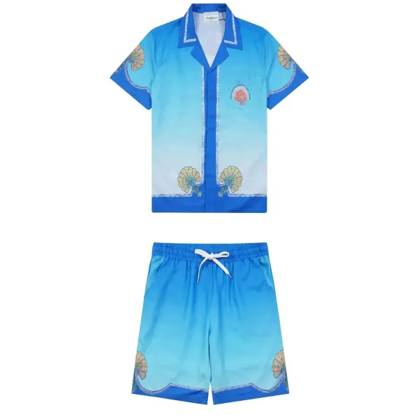Casablanca Shell Print Gradient Blue Resort Set - 1