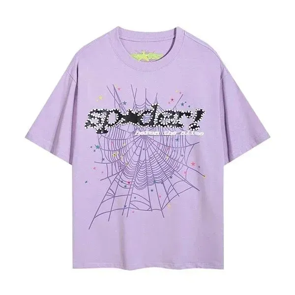 Spider! Spider Web Graphic Print Lavender T-Shirt - 1